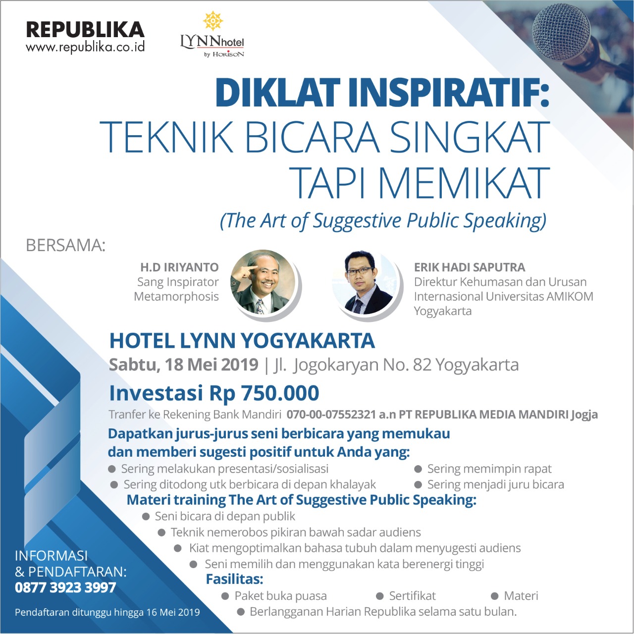 [BARU] DIKLAT INSPIRATIF: TEKNIK BICARA SINGKAT TAPI MEMIKAT