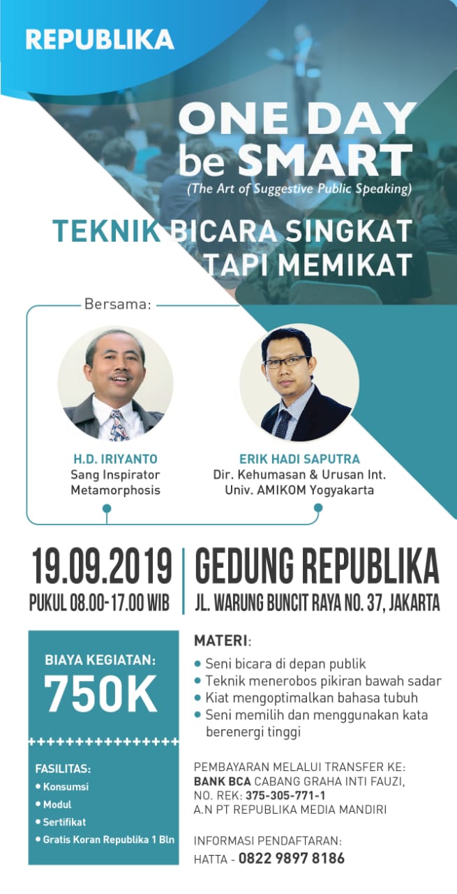 [BARU] ONE DAY BE SMART: TEKNIK BICARA SINGKAT TAPI MEMIKAT